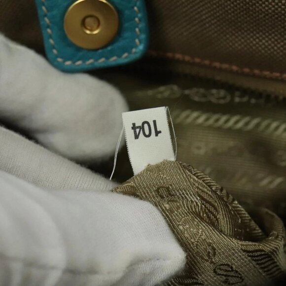 PRADA Hand Bag Canvas 2way Beige Gold Auth 138843 - Picture 13 of 16